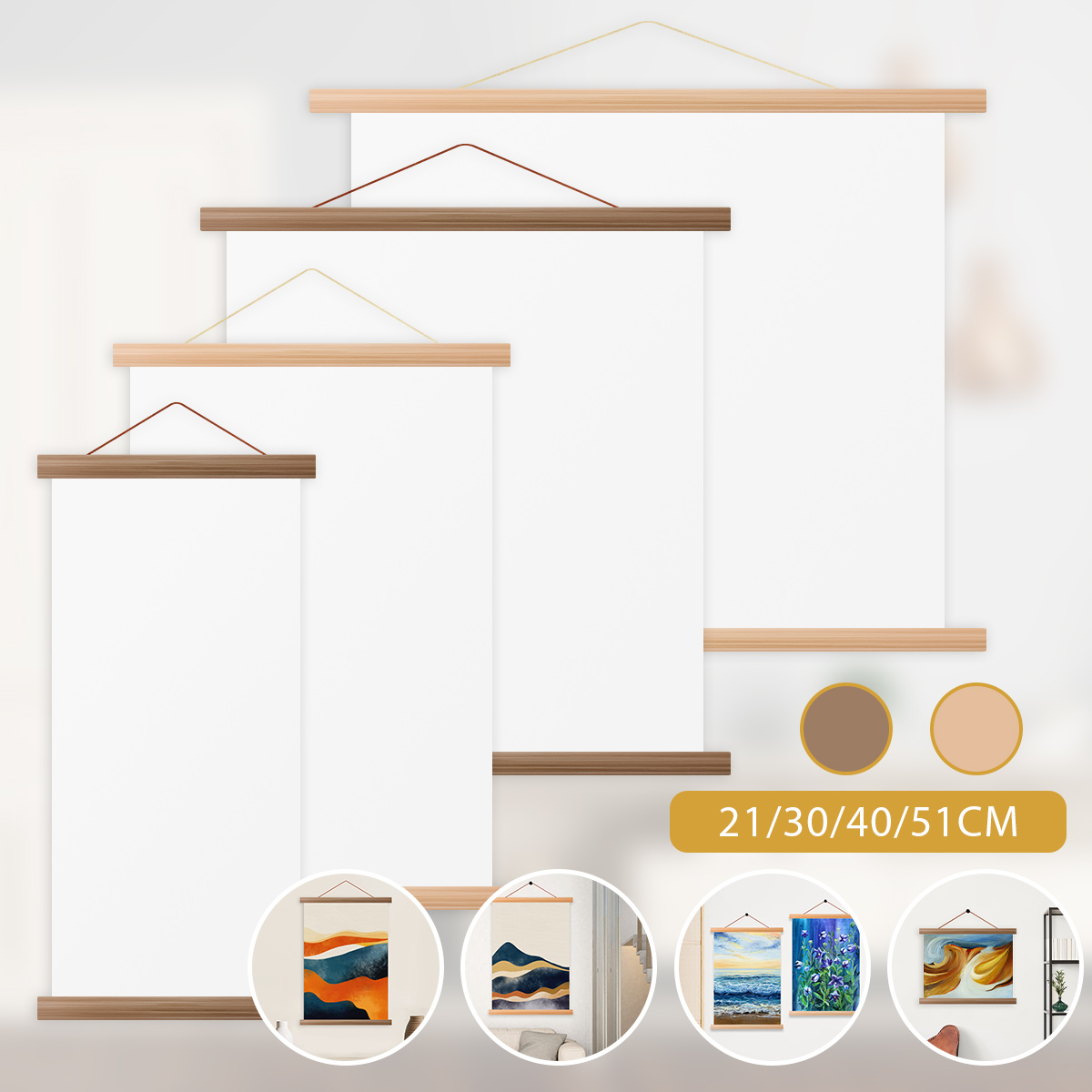 4pcs Picture Poster Hanger Fra - Engraved Wood Frame ulasan dan harga