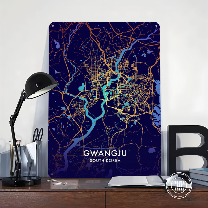 Gwangju City Map 3D Texture Me - Custom Map Poster ulasan dan harga