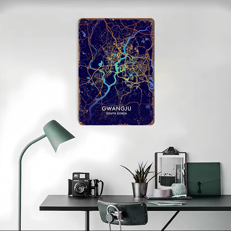 Gwangju City Map 3D Texture Me - Custom Map Poster ulasan dan harga