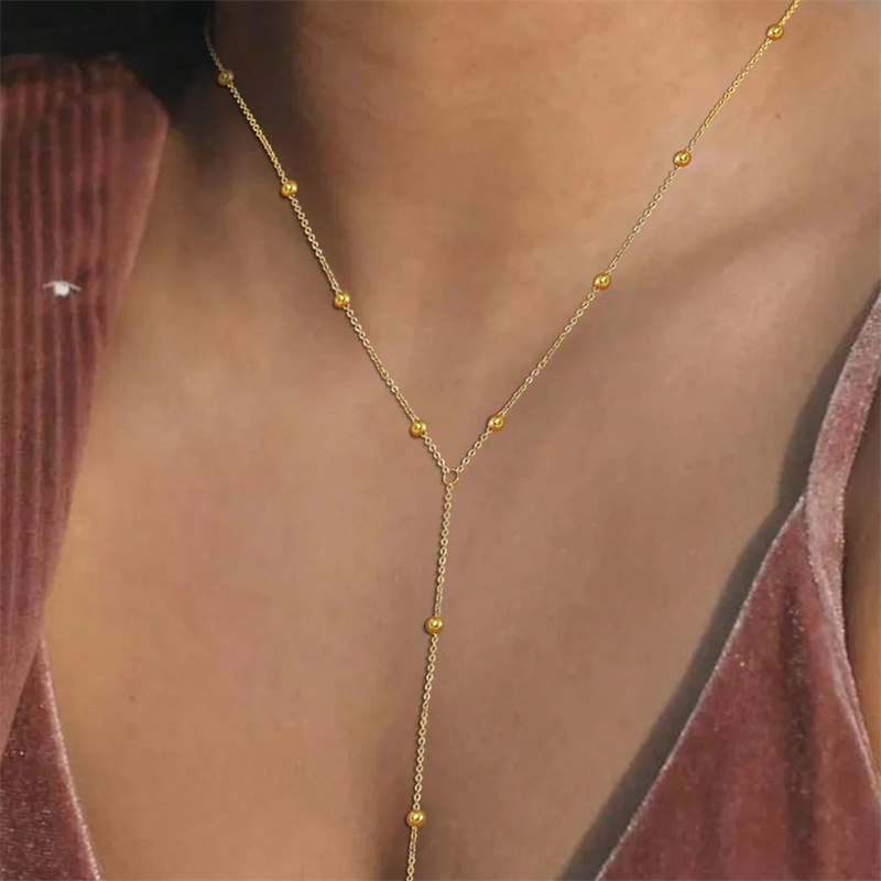 Vintage Gold Color Long Chain  - Birth Flower Necklace ulasan dan harga