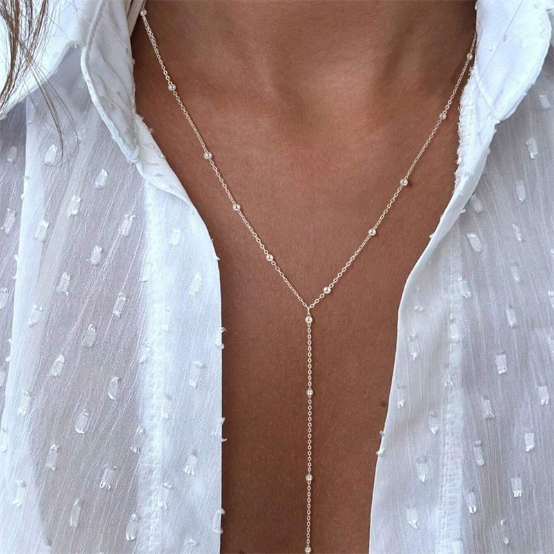 Vintage Gold Color Long Chain  - Birth Flower Necklace ulasan dan harga