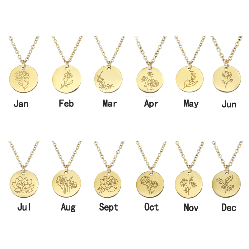 Titanium Steel December Flower - Birth Flower Necklace ulasan dan harga