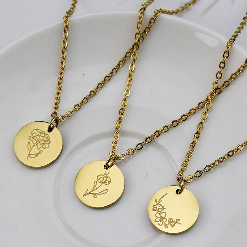Titanium Steel December Flower - Birth Flower Necklace ulasan dan harga