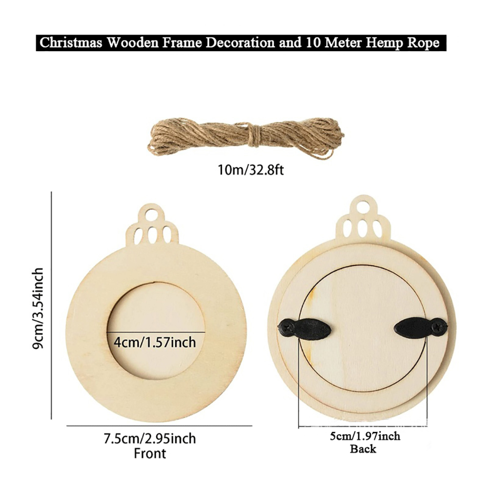 10pcs Christmas Picture Frame  - Engraved Wood Frame ulasan dan harga