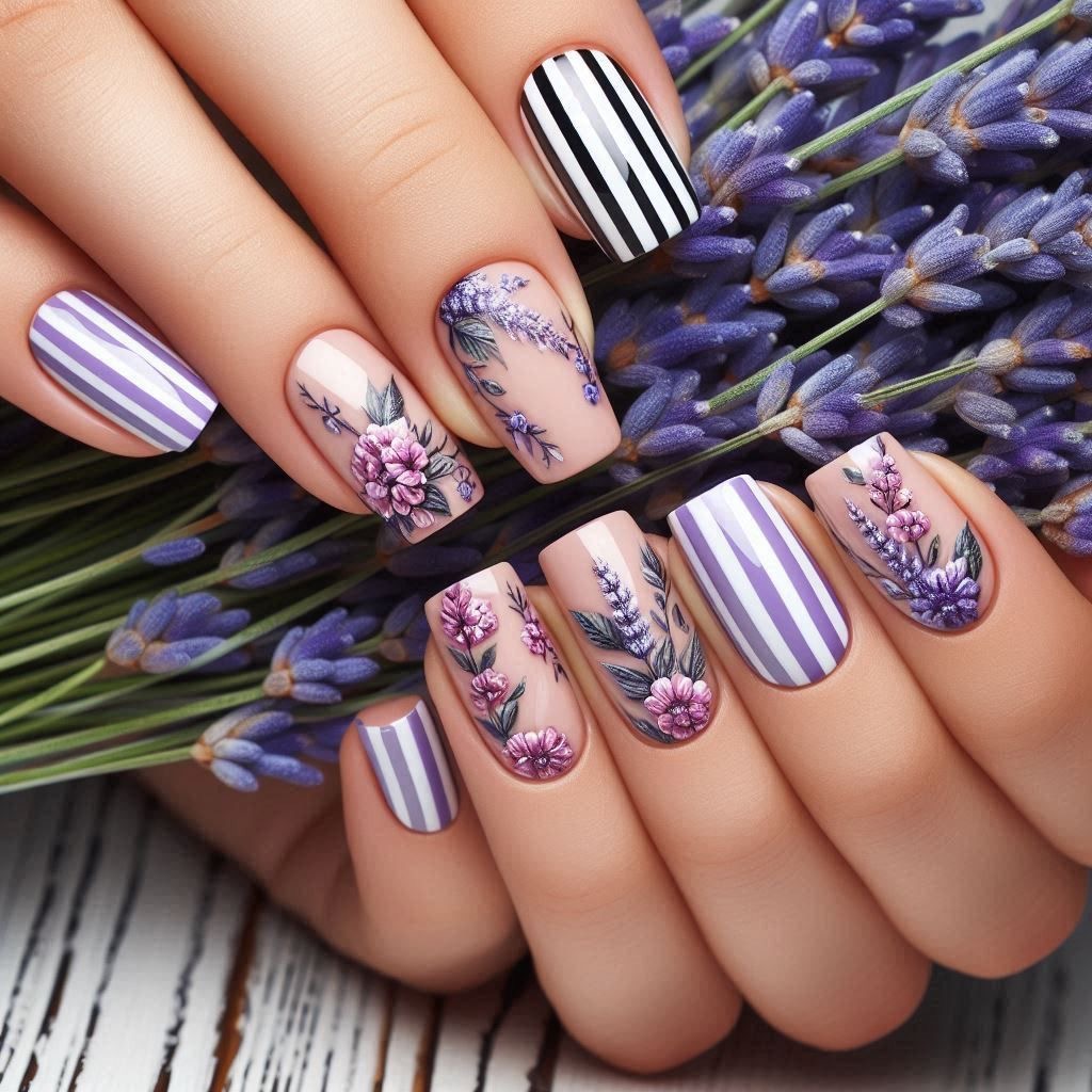 Medium fake nails for women gi - Pressed Flower Art ulasan dan harga