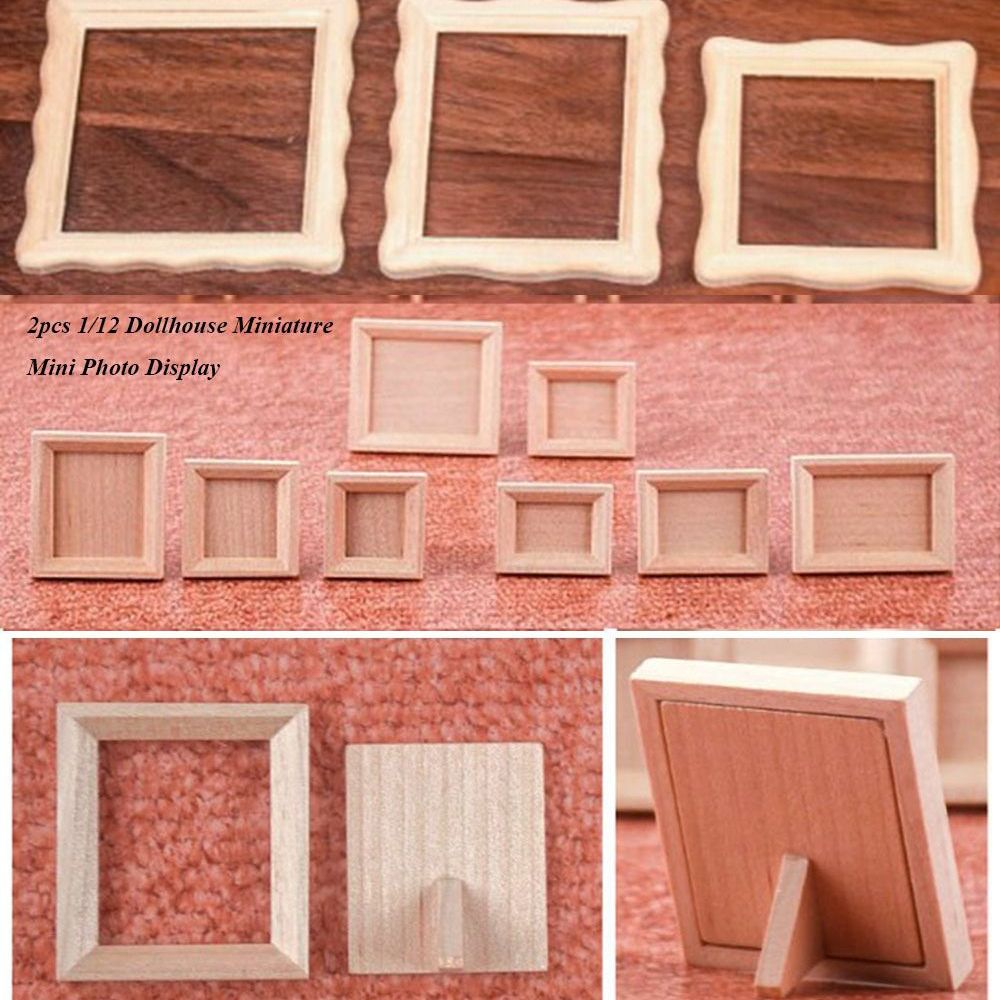 2pcs New 1/12 Dollhouse Miniat - Engraved Wood Frame ulasan dan harga