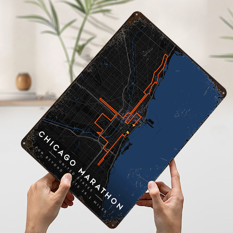 Chicago Marathon Route Map 3D  - Custom Map Poster ulasan dan harga