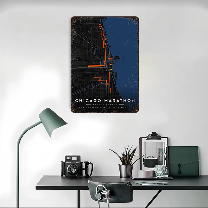 Chicago Marathon Route Map 3D  - Custom Map Poster ulasan dan harga